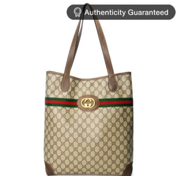 Authentic Gucci GG Marmont Sherry Large Tote Canvas Ophidia Shoulder Bag Handbag - Picture 2 of 11
